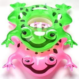 International New Frog Animal Tube Swim Ring with Eye Strap, Flash PLF2242 - Free Size, Ages 4-16 Ring - Green 20ea