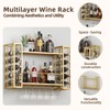 Woskar Wall Mount Wine Rack,Metal with Glass Holder, Space-Saving Liquor