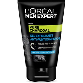 Men Expert Gel Exfoliante Anti-Puntos Negros Pure Charcoal con Carbón Purificante, 100ml