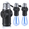(2 Packs) Light Socket Outlet Adapter, 3-in-1 Light Socket to