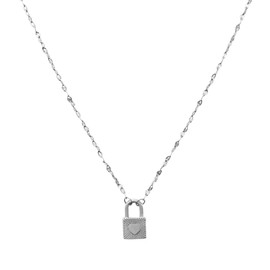 Honeycat Key Love Lock Necklace | Minimalist, Delicate Jewelry Silver