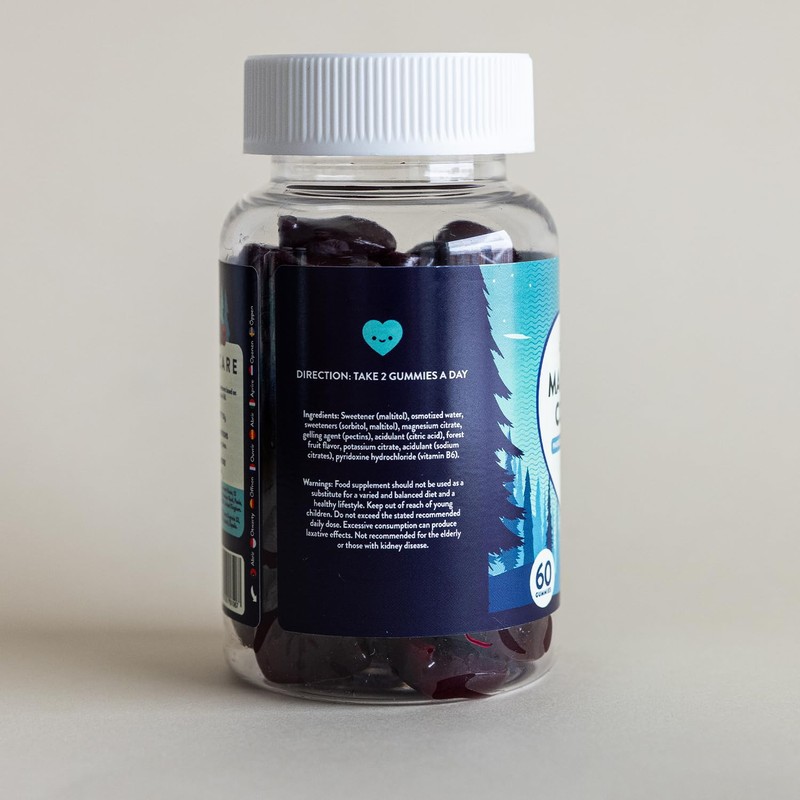 GOMICARE - Magnesium Komplex - Magnesiumcitrat - Zuckerfreie Gummibärchen -