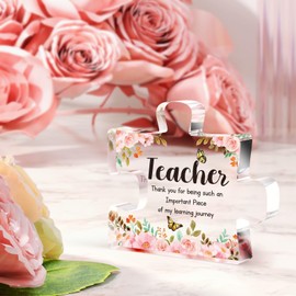 Buioata Teacher Gifts - Acrylic Puzzle Plaque Thank You Teacher Gifts for Women, Nursery Teacher Gifts, Thank You Gifts for Teacher, Gift for Teacher End of The Year, Teachers Thank You Gifts