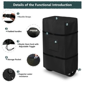 Krismile RV Tote Tank Cover,Heavy Duty Waterproof Portable RV Tote Tank Cover,for 28-36 Gallon Portable RV Tote Tanks.(Only Cover,Black)