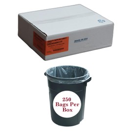 Trash Bags Clear, 40-45 Gallon 40" x 48" - (250 Count) Super High Density Rolls, 17 Microns (Heavy Duty Trash Liners) | Clear Multi-Use Garbage Bags | Bulk Package | Made in USA | $ Savings $