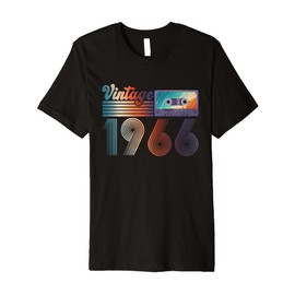 Vintage 1966 Cassette Tape 60th Birthday Gifts 60 Years Old Premium T-Shirt