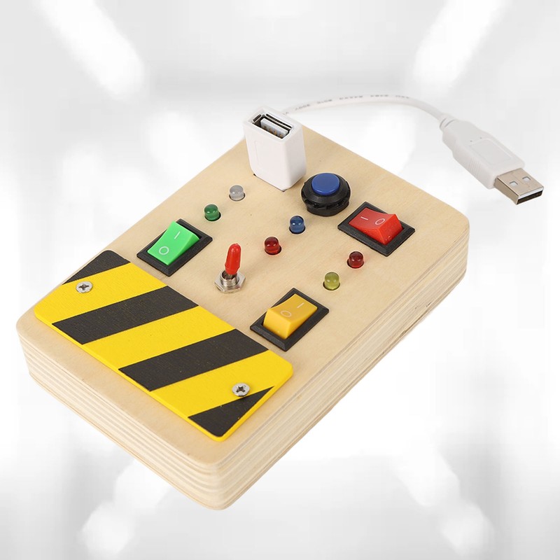 Light Switch Sensory Board Electric Wooden LED Early Education Color