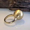 Minimalist Ball Statement Ring for Women Silver Gold Plated Shiny