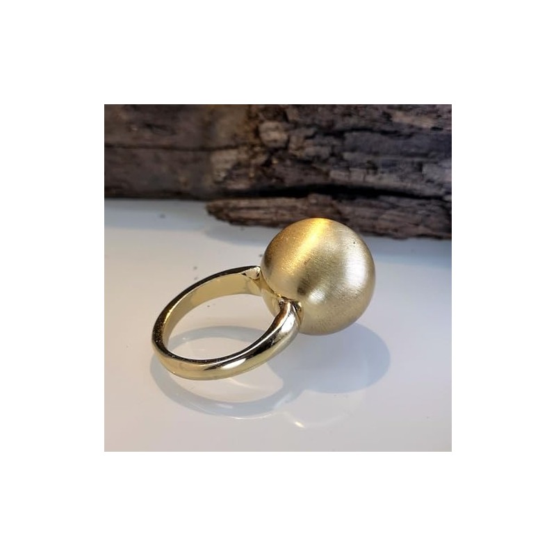 Minimalist Ball Statement Ring for Women Silver Gold Plated Shiny