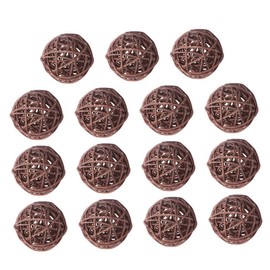 STOBAZA 15pcs DIY Hanging Tree Ornaments Decorative Wicker Bowl Filler Vine Decor Hanging Vine Ball Vase Filler Beads Decorative Spheres Balls Tree Ball Decorations Brown