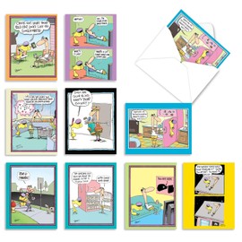 10 Funny ‘Doggone Funny McCoy' Thank You Cards with Envelopes 4 x 5.12 inch, Cards with Comics of Dogs and People, Boxed Thank You Note Cards, Bulk Set of Note Cards M6465TYG