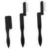 FOMIYES 3pcs Eyelash Brush Comb Folding Mini Eyebrow Comb Black