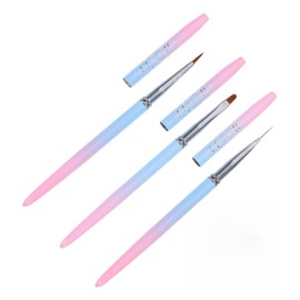 SAFIGLE 3pcs Nail Art Brush Gradient Design Pens for Nail Salon Home Use Includes Line Drawing and Plaid Brushes for Manicure Effects