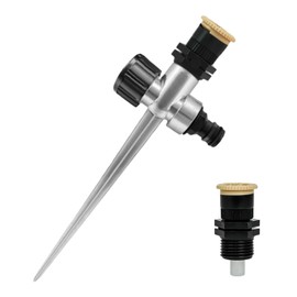 YOUNLEN Set of 2 Circular Sprinkler + Metal Spike,Sector Sprinkler Lawn Sprinkler Settings 0-360 ° for Garden Irrigation,UV Resistant ABS Plastic Sprinkler