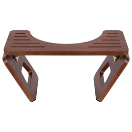 Toilet Stool Squat Adult and Kids - 7 Inches Foldable Poop Stool for Bathroom Bamboo Flip Potty Stool with Anti-Slip Layer - Improve Bathroom Posture and Comfort (Walnut)