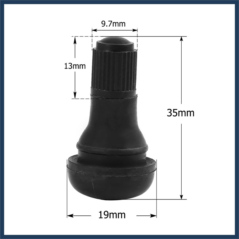 INFINAUTO 4pcs Car TR412 Black Rubber Short Snap-In Tire Valve