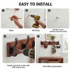 PEOIAOY Wall Mounted Coat Hooks, 5 Dual Hooks, 17.72 Inches