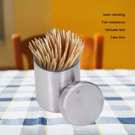 BuyWeek Toothpick Dispenser, Stainless Steel Toothpick Holder, Durable, Drop-Resistant Toothpick Dispenser for Families, Hotels, Restaurants (Silver)