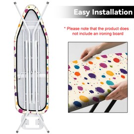 BVBOX Ironing Board Cover, Standard Size Iron Board Covers with Heavy Duty Adjustable Elastic Edges, Heatproof Ironing Board Covers for Smooth Ironing(Water Drops, 15"x54")