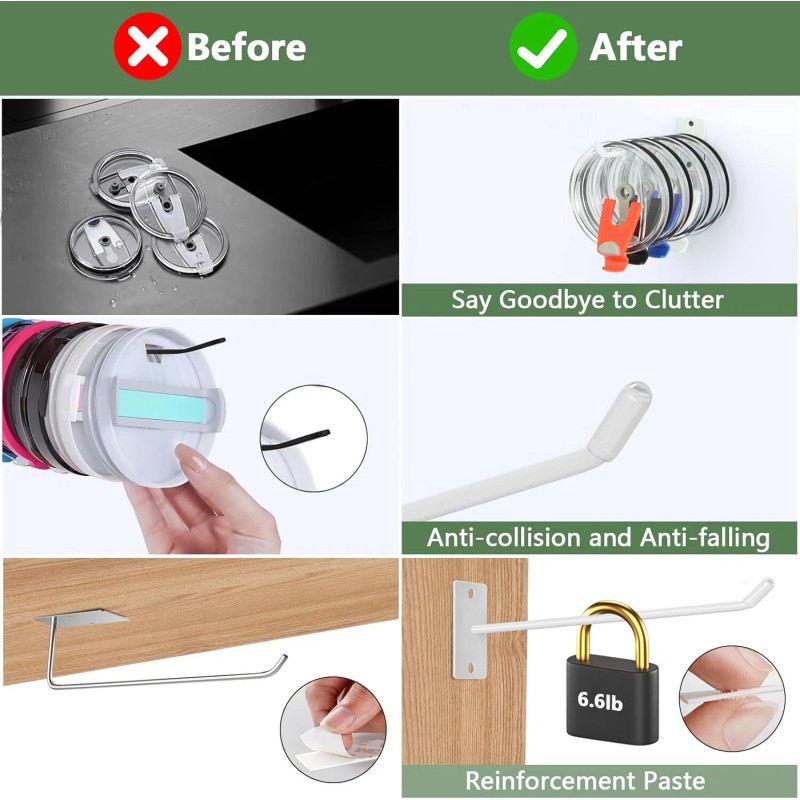 Unbranded 2 Pack Tumbler Lid Organizer Space Saving Cup Lid