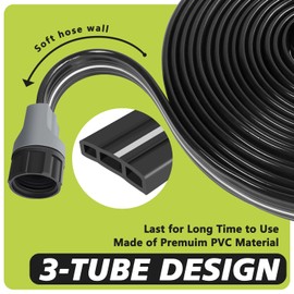 Apgooface Sprinkler Hose with Holes, Flat Soaker Hoses 50 ft (25 ft 2pack) with Garden Staples and Splitters, PVC Drip Line Irrigation Watering Hoses for Lawn,Garden Beds (50 ft)