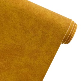 XHT 30 x 135 cm Suede PU Faux Leather Fabric, Soft Smooth Crafts Synthetic Fabric for DIY Handicraft Wallets Bags Making (Yellow)