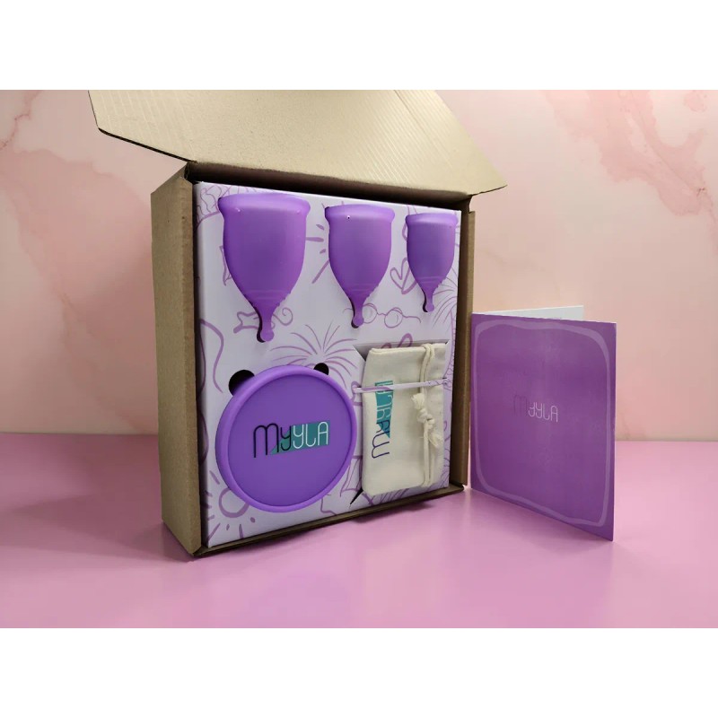 Set De 3 Copas Menstruales Myyla Cup + Vaso +
