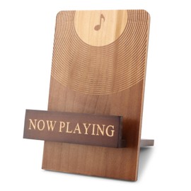 Bibabala Vinyl Record Stand,Classic Wood Now Playing Record Holder Stand (COLOR:Classic Brown)