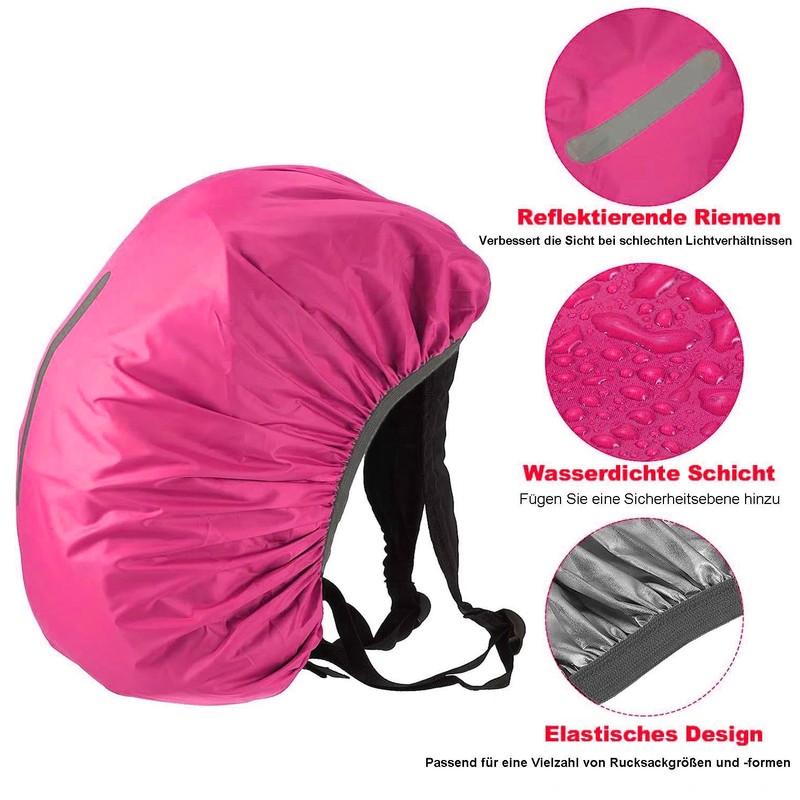 PINEPAN Rain Cover for Backpacks, Water and Wind Resistant, Reflective