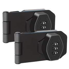 Keyless Cabinet Combination Lock,3-Digit Combination Lock Twist Knob Hasp Latch Lock,Door Security Slide Latch Lock for Small Doors,Cabinets,Barn Door,Bathroom,Outdoor (3 Inch,Black,2Pack)