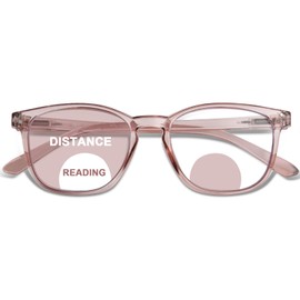 ZESAKER Bifocal Reading Glasses for Women Men Clear Top Bifocal Readers for Women Blue Light Blocking Computer Eyewear Glasses with Spring Hinges (Light Brown, 2.5)