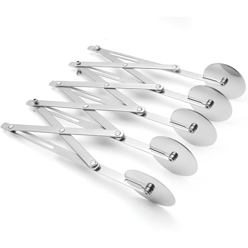 Stainless Steel Adjustable Pizza Cutter, 5 Wheel Pizza Cutter, Multi-Round