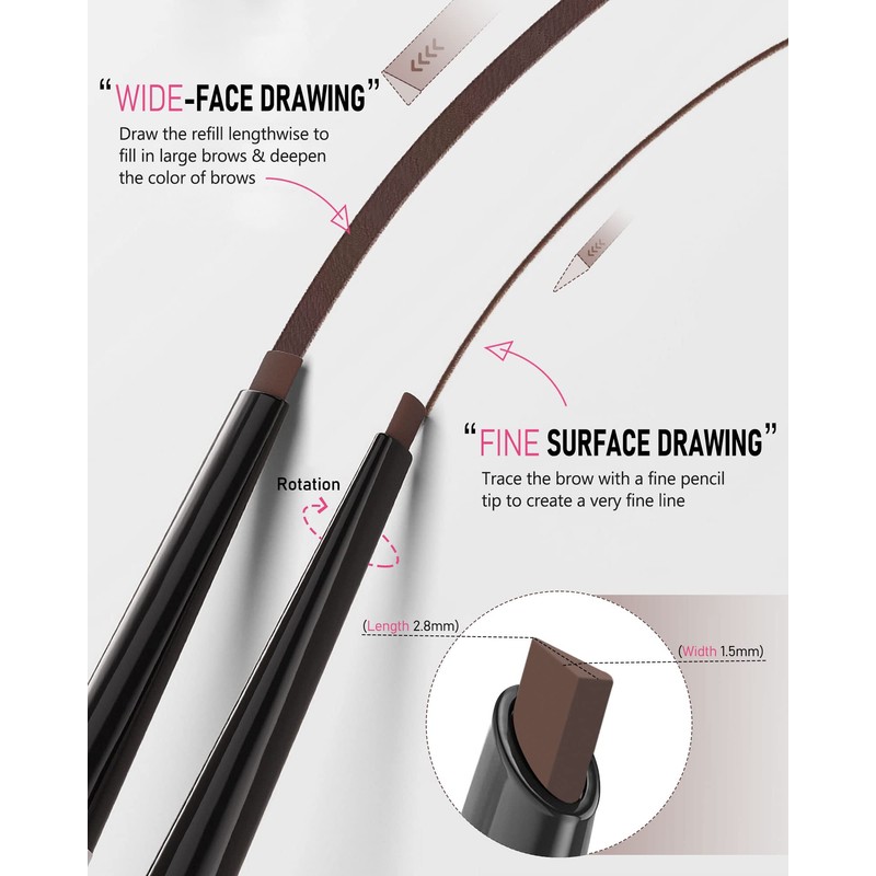 YFulfill Eyebrow Pencil Dark Brown Waterproof, Eye Brow Pencil Dark