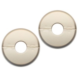 GWYAN 2 Pack Wall Split Flange ABS Round Escutcheon Plate for 0.86"/ 22 mm Diameter Pipe Faucet Decoration Accessories (Gold)