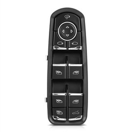 Qiilu Window Regulator Main Switch, Front Left Window Regulator Switch for Cayman Panamera Macan 7PP959858 RDML, 7PP959858H DML, 7PP959858K DML