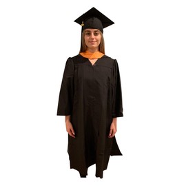 Cappe Diem Master Graduation Deluxe Hood (Nursing, Social Work, Theology, MBA, M.Ed, M.Sc.) Apricot Salmon Peacock (Apricot/Maroon/Gold)