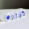 05:25AM, Cheonghwa |Korean traditional blue flower nail - almond /