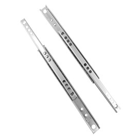 Hotooldo 1 Pair Metal Ball Bearing Drawer Slides Runners Draw 17mm Replacement Drawer Runners Steel Guide 2 Sections (17mm Width x 310mm Length)