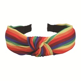 QDTK Rainbow Headbands For Women Girls Pride Day Wide Hair Band Colorful Stripes Stretchy Elastic Non Slip Knotted Hair Hoop Hair Accessories Gay Month Party Decoration Supplies