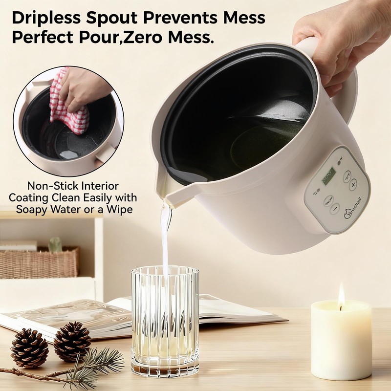 Yuuchail 1.6QTs Electric Wax Melter with Digital Display, Precise Temp