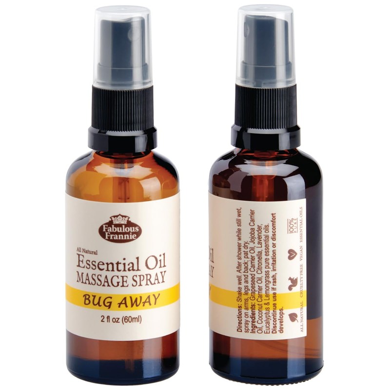 Fabulous Frannie Bug Away Healthy Massage Spritz Made with Carrier