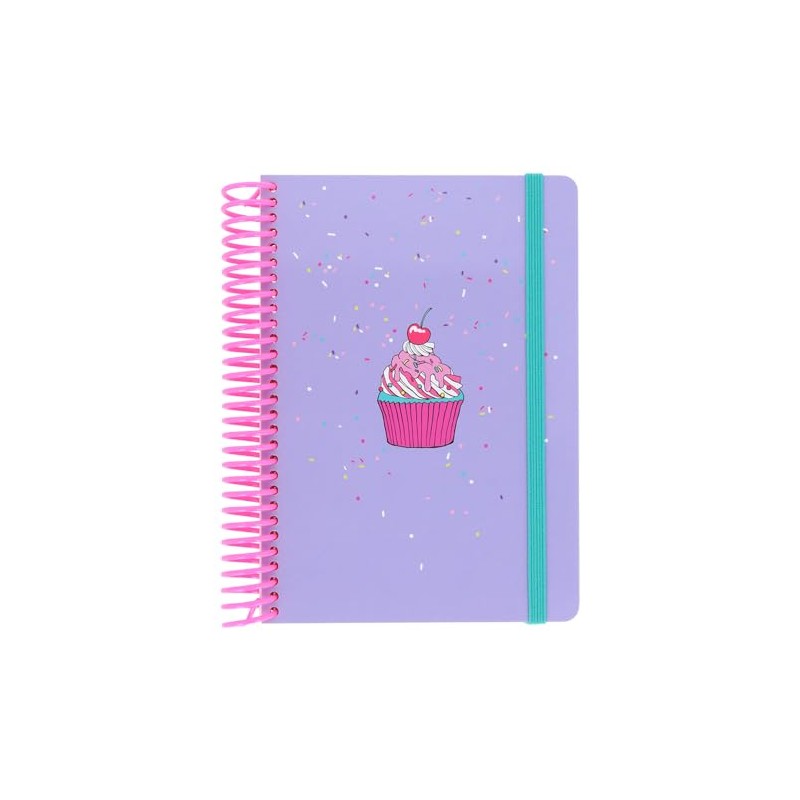 Sunstar Stationery S2641828 Notebook Ring, A6 PARTY TIME Cupcake