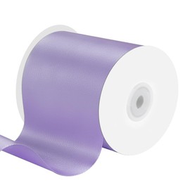 4 Inches x 25 Yards Polyester Satin Ribbon, Solid Color White Satin Ribbon for Crafts, Gift Wrapping, Hair Bows, Wedding Party Decoration, Bow Making (Lavender)