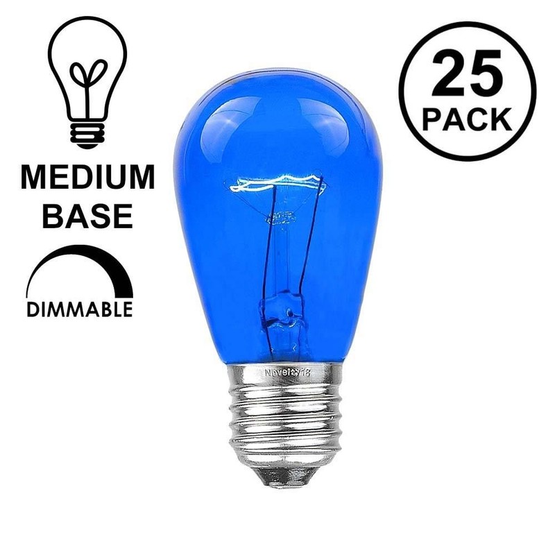 Novelty Lights 25 Pack S14 Outdoor Patio Edison Replacement Bulbs,