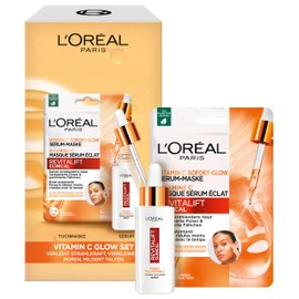 L'Oréal Paris RevitaLift Clinical Vitamin C Glow Set: Serum & Mask with Pure 12% Vitamin C for Radiant Skin and Refined Pores