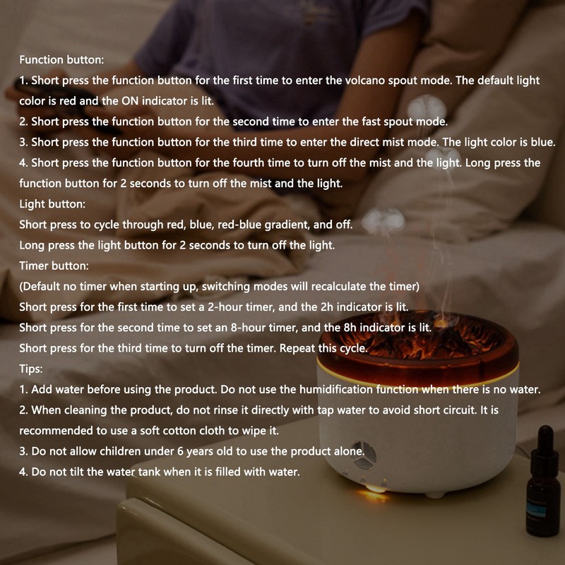 Flame Essential Oil Diffuser 500ml Aroma Diffuser Aromatherapy Diffuser Mist