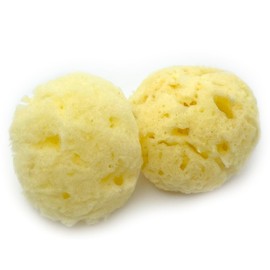 Pair Lab Natural Sea Cotton Wool Seeds Greece Size 1.5 - 2 Inches (4-6 cm) Elastic and Soft Face Wash Sponge Baby Natural Material (Sold Separately 2 Pieces)