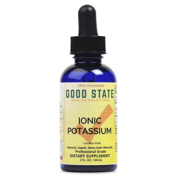Good State Liquid Ionic Minerals - Potassium Ultra Concentrate - (10 Drops Equals 50 mg) (100 Servings per Bottle) Dietary Supplement 1.6 Fl.oz/50ml