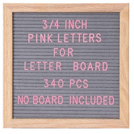 G GAMIT Felt Letter Board Letters Sets - Pre-cut 340pcs 3/4 Inch(0.75") Pink Letters with Canvas Bag(No Board Included)