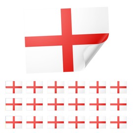 20 X England St George Cross Flag Stickers - Rectangle Event Laptop Travel Party 8cm x 5cm